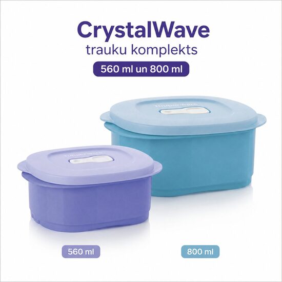 CrystalWave trauku komplekts 560ml un 800 ml (-40% atlaide)